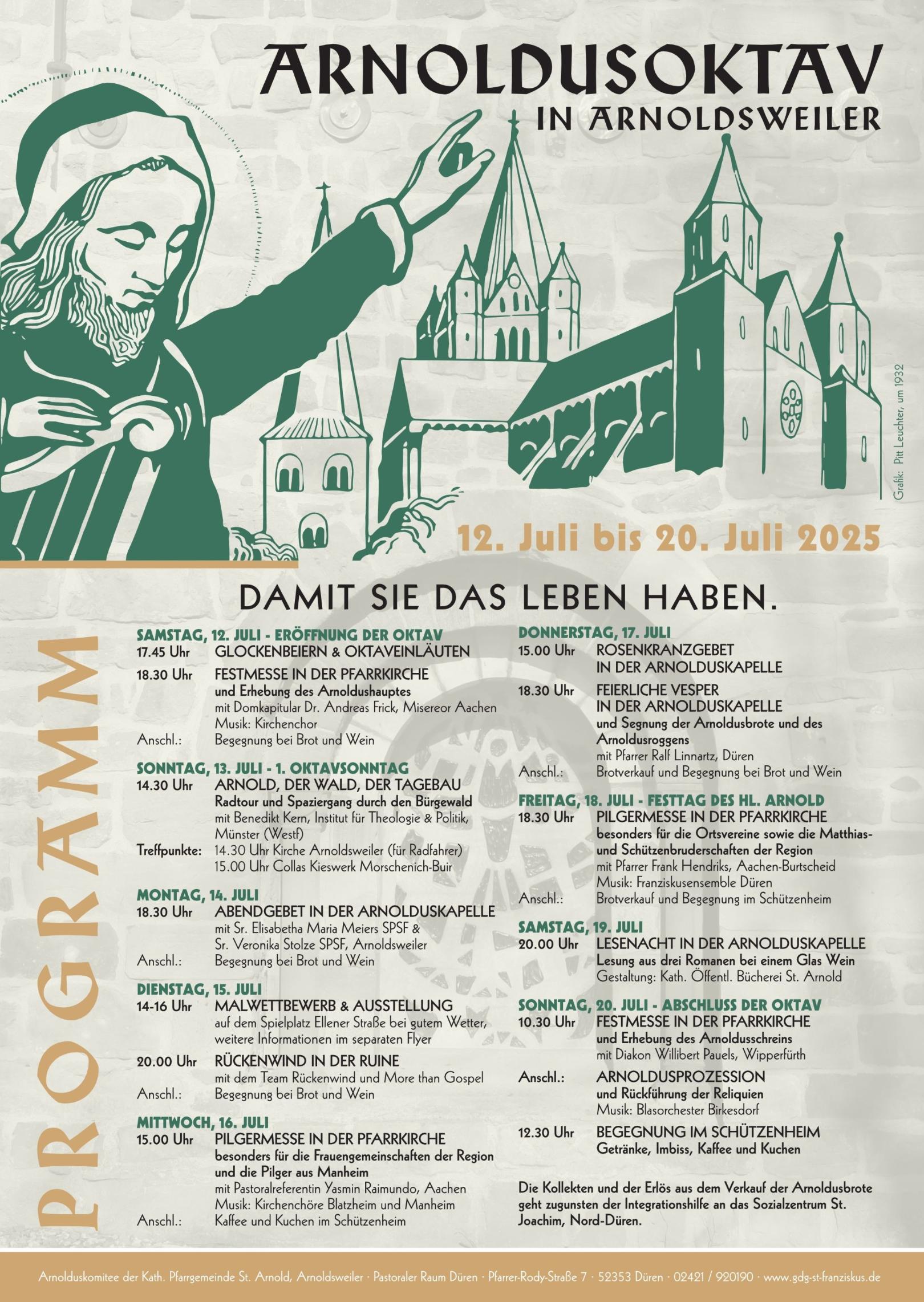 Plakat Arnoldusoktav 2025 (c) Geimeinschaft der Gemeinden St. Franziskus Düren-Nord